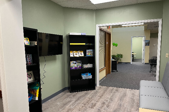 The lobby of one of our Resource Centers, the Young Adult Resource Center in Fitchburg